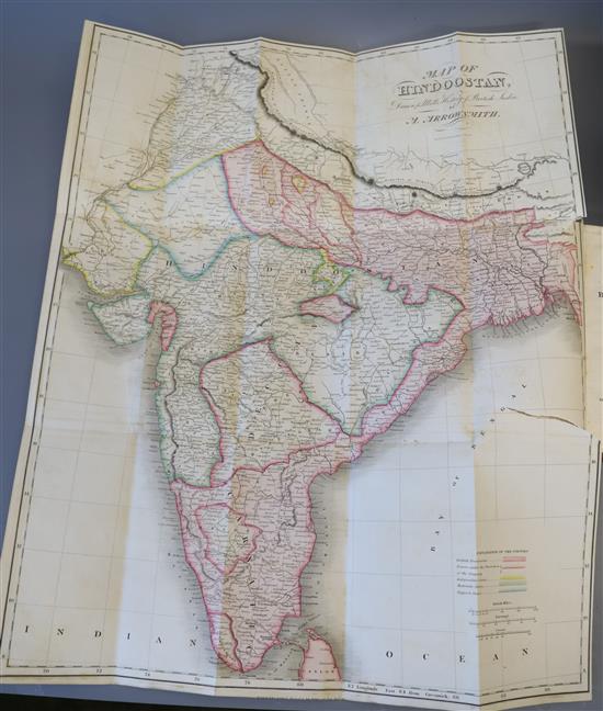 Malcolm, John Sir - A Memoir to Central India, 2 vols, half calf, with 2 folding maps, 1 in colour, joints weak,